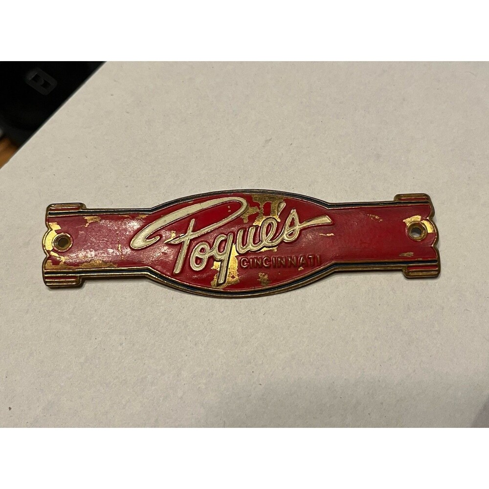 Vtg Promotional Nameplate Or Tag from the Historic H&S Pogue Co in Cin Ohio